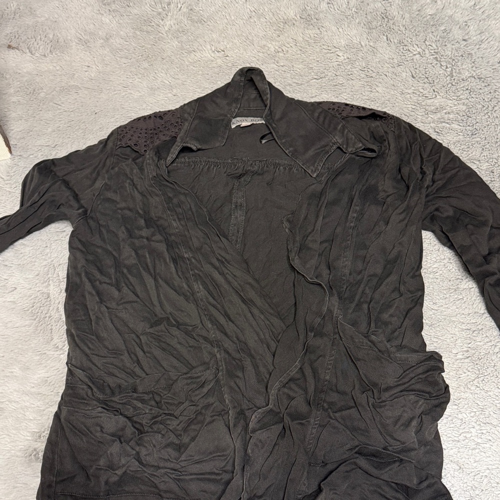 Knox Rose Black Lightweight Open-Front Shirt Jacket
